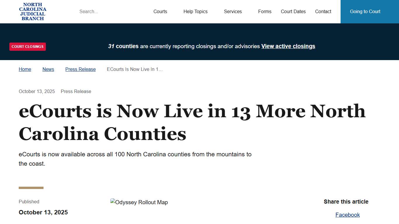 eCourts is Now Live in 13 More North Carolina Counties North Carolina Judicial Branch